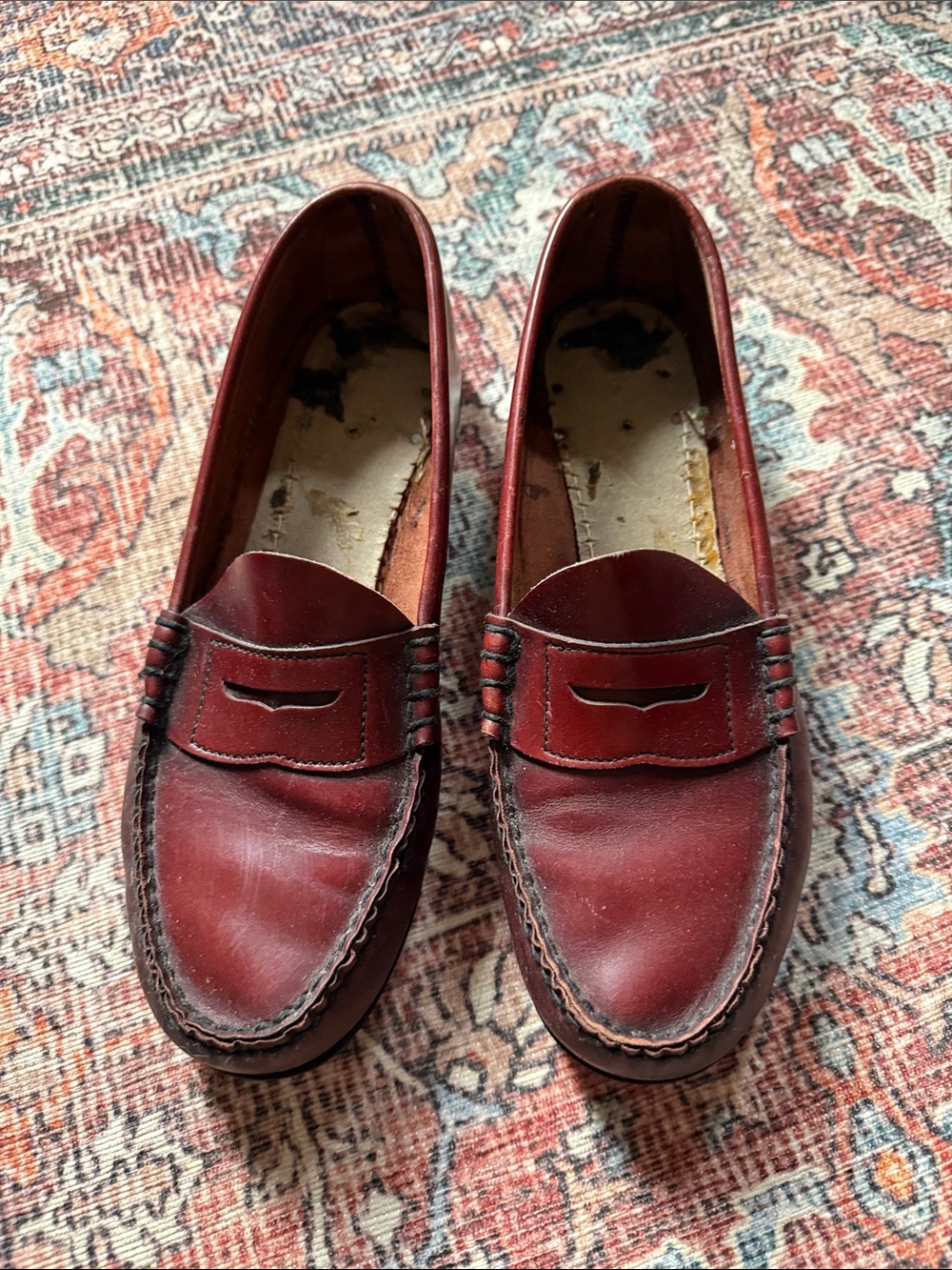 Women’s Leather Classic Penny Loafers in Burgundy